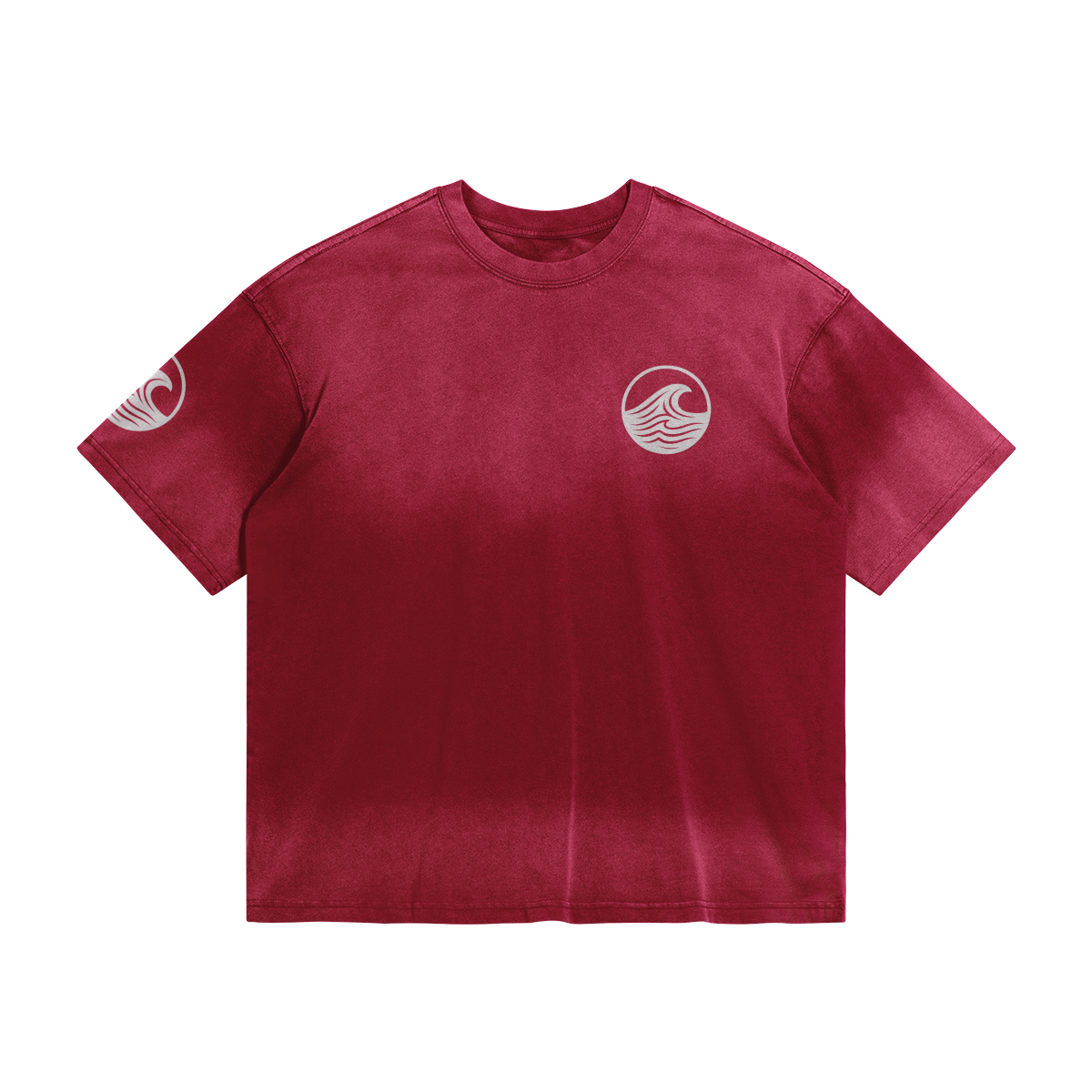 Maglia running a maniche corte ONDA in rosso e verde